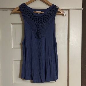 Blue Crochet Tank Top